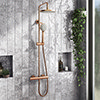Arezzo Round Thermostatic Shower - Brushed Bronze profile small image view 1 