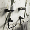 Arezzo Square Matt Black 4-Piece Bathroom Accessory Pack profile small image view 1 