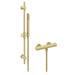 Arezzo Brushed Brass Round Bar Shower Valve incl. Slide Rail Kit with Pencil Handset profile small image view 5 