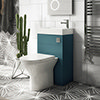 Arezzo Matt Green 2-In-1 Wash Basin & Toilet (500mm Wide x 300mm) incl. Chrome Flush profile small image view 1 