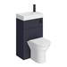 Arezzo Matt Blue 2-In-1 Wash Basin & Toilet (500mm Wide x 300mm) incl. Black Flush profile small image view 7 