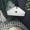 Arezzo Corner Cloakroom Basin 1TH - Gloss White profile small image view 1 