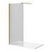 Arezzo 1400 x 900 Fluted Glass Brushed Brass Profile Wet Room (800 Screen, Square Support Arm + Tray) profile small image view 5 