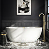 Arezzo Freestanding Modern Bath with Brushed Brass Waste profile small image view 1 