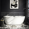 Arezzo Freestanding Modern Bath with Matt Black Waste profile small image view 1 