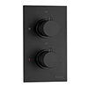 Arezzo Fluted Round Modern Twin Concealed Shower Valve - Matt Black profile small image view 1 