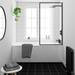 Arezzo Black Framed Fixed Square Single Ended Shower Bath profile small image view 5 