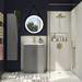 Arezzo Wall Hung Tall Storage Cabinet - Matt Grey - with Industrial Style Brushed Brass Handle profile small image view 3 