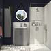 Arezzo Wall Hung Tall Storage Cabinet - Matt Grey - with Industrial Style Chrome Handle profile small image view 3 