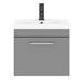 Arezzo 500 Matt Grey Wall Hung 1-Drawer Vanity Unit with Chrome Handle profile small image view 6 