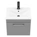 Arezzo 500 Matt Grey Wall Hung 1-Drawer Vanity Unit with Chrome Handle profile small image view 7 