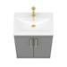 Arezzo Floor Standing Vanity Unit - Matt Grey - 600mm with Industrial Style Brushed Brass Handles profile small image view 5 