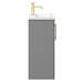 Arezzo Floor Standing Vanity Unit - Matt Grey - 600mm with Industrial Style Brushed Brass Handles profile small image view 7 
