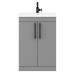 Arezzo Floor Standing Vanity Unit - Matt Grey - 600mm with Industrial Style Black Handles profile small image view 7 
