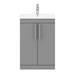 Arezzo Floor Standing Vanity Unit - Matt Grey - 600mm with Industrial Style Chrome Handles profile small image view 5 