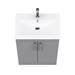 Arezzo Floor Standing Vanity Unit - Matt Grey - 600mm with Industrial Style Chrome Handles profile small image view 6 