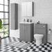 Arezzo 600 Matt Grey Floor Standing Vanity Unit with Chrome Handles profile small image view 5 