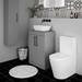 Arezzo Floor Standing Countertop Vanity Unit - Matt Grey - 600mm with Matt Black Handles profile small image view 4 