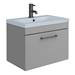 Arezzo 600 Matt Grey Wall Hung Vanity Unit with Matt Blue Basin + Square Toilet profile small image view 2 