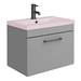 Arezzo 600 Matt Grey Wall Hung Vanity Unit with Matt Pink Basin + Square Toilet profile small image view 2 