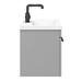 Arezzo Wall Hung Vanity Unit - Matt Grey - 600mm with Industrial Style Black Handle profile small image view 6 