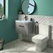 Arezzo 600 Matt Grey Wall Hung Vanity Unit with Matt Blue Basin + Black Handle profile small image view 4 