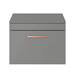 Arezzo Wall Hung Countertop Vanity Unit - Matt Grey - 600mm with Rose Gold Handle profile small image view 3 