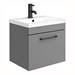 Arezzo Grey Wall Hung Sink Vanity Unit + Toilet Package with Matt Black Handle profile small image view 2 