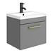 Arezzo Grey Wall Hung Sink Vanity Unit + Toilet Package with Brass Handle profile small image view 2 