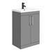 Arezzo Grey Floor Standing Vanity Unit, Tall Cabinet + Toilet Pack with Chrome Handles profile small image view 2 
