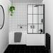 Arezzo Shower Bath - 1700mm L Shaped with Matt Black Grid Screen + Panel profile small image view 4 