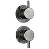 Arezzo Brushed Gunmetal Grey Concealed Individual Stop Tap + Thermostatic Control Shower Valve profile small image view 1 