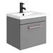 Arezzo Grey Wall Hung Sink Vanity Unit + Toilet Package with Rose Gold Handle profile small image view 2 