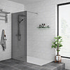 Arezzo 1700 x 700 Bath Replacement Wet Room (1000mm Grey Tinted Screen w. Tray) profile small image view 1 