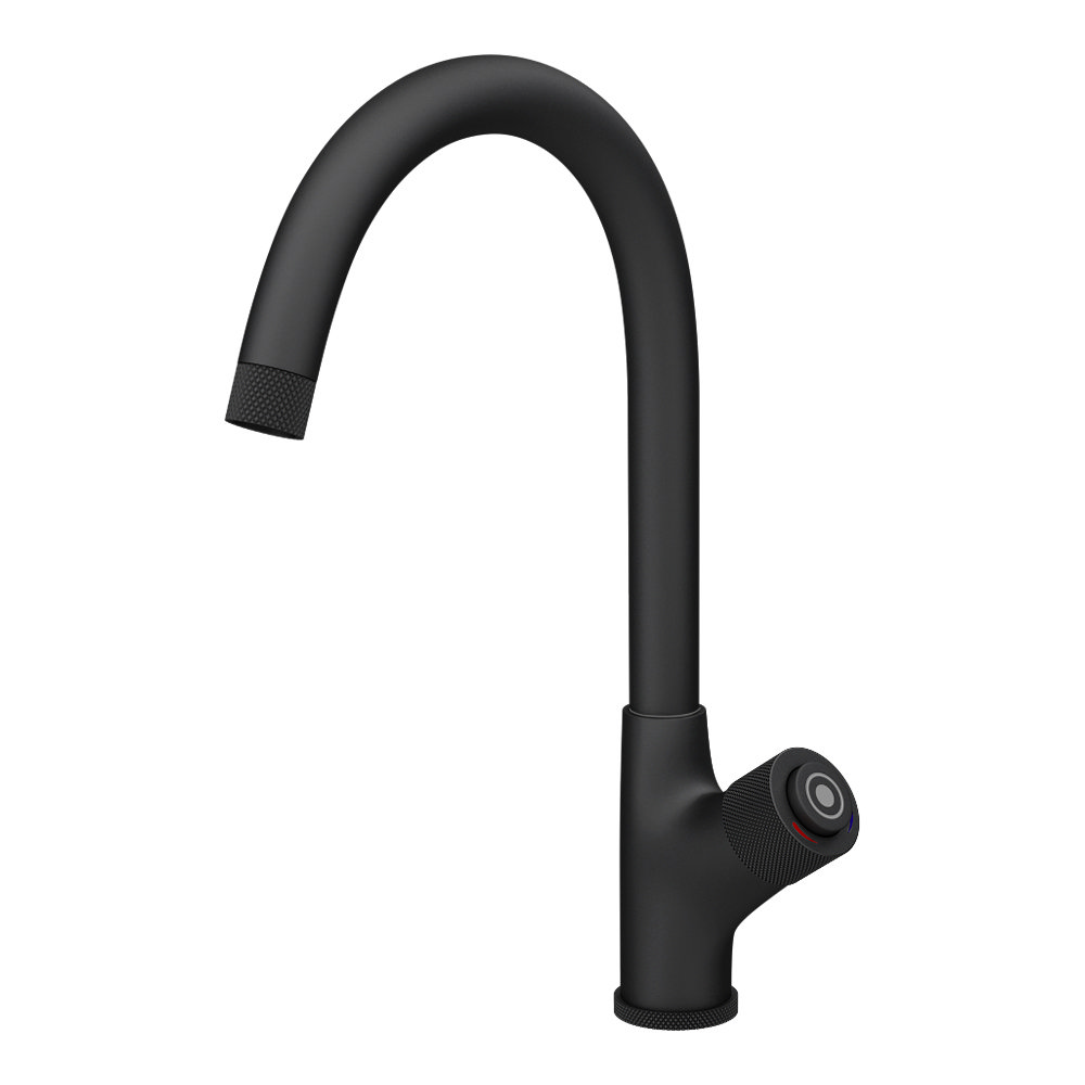 Arezzo Matt Black Industrial Style 1Touch Kitchen Mixer