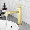 Arezzo Brushed Brass Industrial Style Mono Basin Mixer Small Image