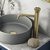 Arezzo Brushed Brass Industrial Style High Rise Basin Mixer Small Image