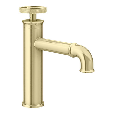 Arezzo Brushed Brass Industrial Style Mono Basin Mixer Tap | Victorian ...