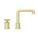 Arezzo Brushed Brass 2TH Industrial Style Deck Mounted Basin Mixer profile small image view 5 
