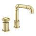 Arezzo Brushed Brass 2TH Industrial Style Deck Mounted Basin Mixer profile small image view 3 