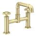 Arezzo Brushed Brass Industrial Style Bath Filler profile small image view 3 