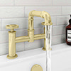 Arezzo Brushed Brass Industrial Style Bath Filler profile small image view 1 