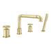 Arezzo Brushed Brass 4TH Industrial Style Deck Mounted Bath Shower Mixer inc. Pull Out Handset profile small image view 3 