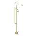 Arezzo Brushed Brass Industrial Style Freestanding Bath Shower Mixer Tap profile small image view 3 