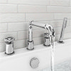Arezzo Chrome 4TH Industrial Style Deck Mounted Bath Shower Mixer inc. Pull Out Handset Small Image