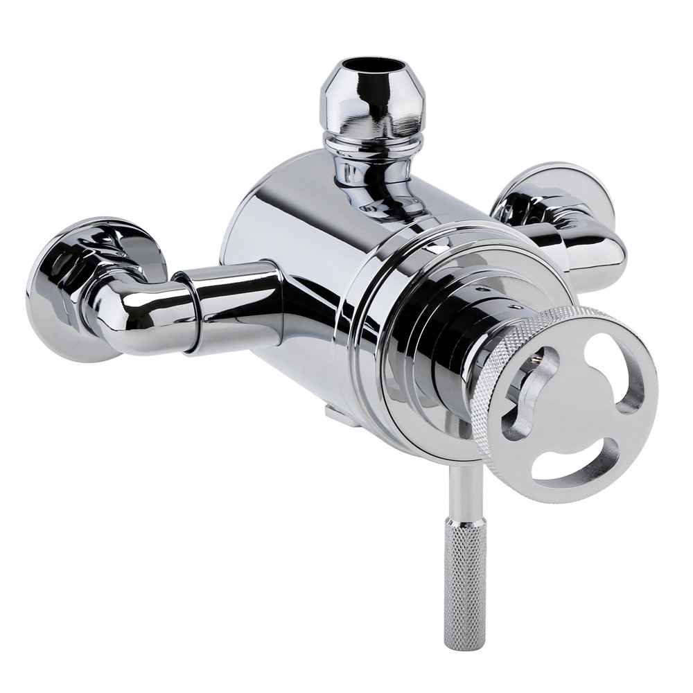 Arezzo Chrome Industrial Style Exposed Dual Shower Valve Victorian