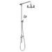Arezzo Chrome Industrial Style Rigid Riser Kit with Diverter + Dual Exposed Shower Valve profile small image view 2 