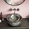 Arezzo Round 430mm Silver Mottled Relief Design Ceramic Counter Top Basin profile small image view 1 