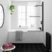 Arezzo Matt Black 1700 x 800 Keyhole Shower Bath with Screen profile small image view 4 