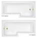 Arezzo Shower Bath - 1700mm L Shaped with Brushed Brass Screen + Panel profile small image view 2 
